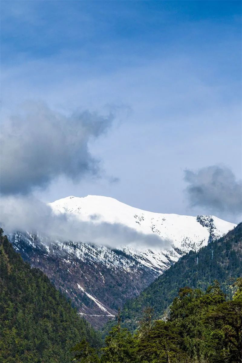 雪山在云雾中梦幻缥缈。邓斌 摄